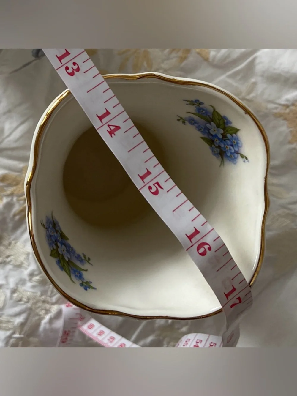 Sheltonian Vintage English Finest Porcelain, Adorned w/Tiny Blue Forget-Me-Knots